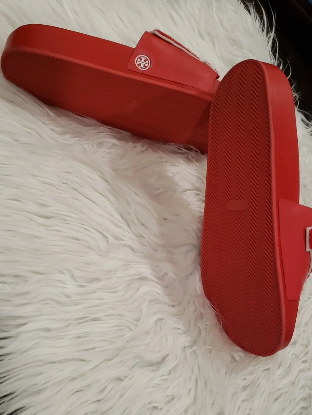 Tory Burch Red Slide Sandals